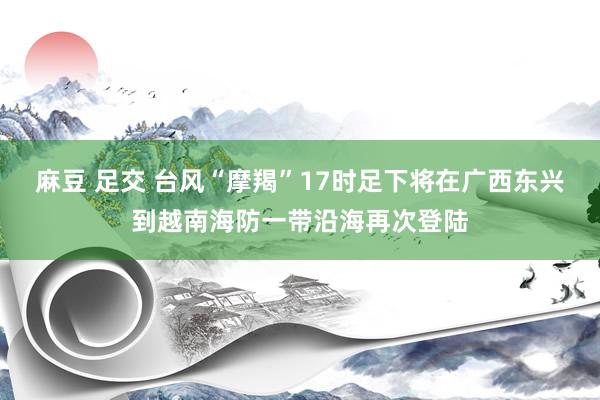 麻豆 足交 台风“摩羯”17时足下将在广西东兴到越南海防一带沿海再次登陆