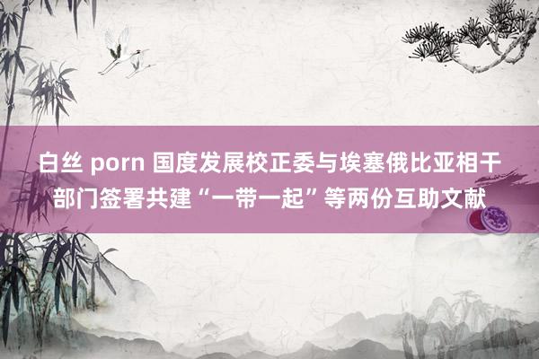 白丝 porn 国度发展校正委与埃塞俄比亚相干部门签署共建“一带一起”等两份互助文献