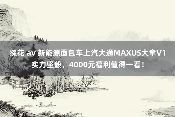 探花 av 新能源面包车上汽大通MAXUS大拿V1实力坚毅，4000元福利值得一看！