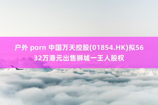 户外 porn 中国万天控股(01854.HK)拟5632万港元出售狮城一王人股权