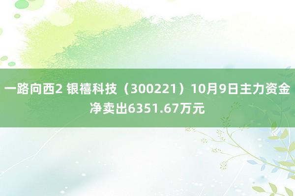 一路向西2 银禧科技（300221）10月9日主力资金净卖出6351.67万元