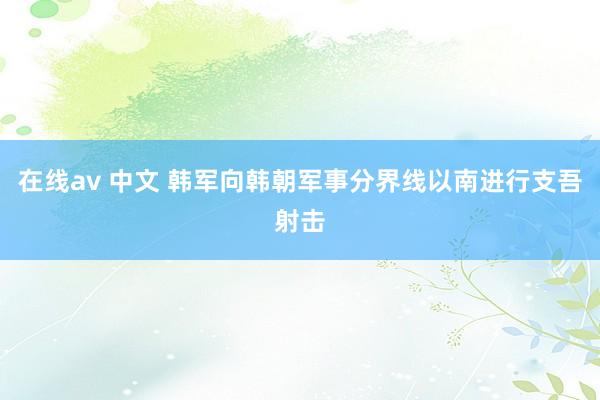 在线av 中文 韩军向韩朝军事分界线以南进行支吾射击