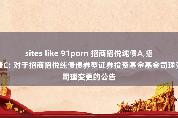 sites like 91porn 招商招悦纯债A，招商招悦纯债C: 对于招商招悦纯债债券型证券投资基金基金司理变更的公告