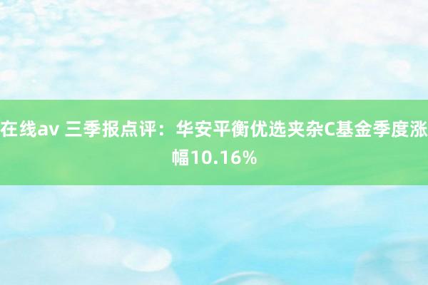 在线av 三季报点评：华安平衡优选夹杂C基金季度涨幅10.16%