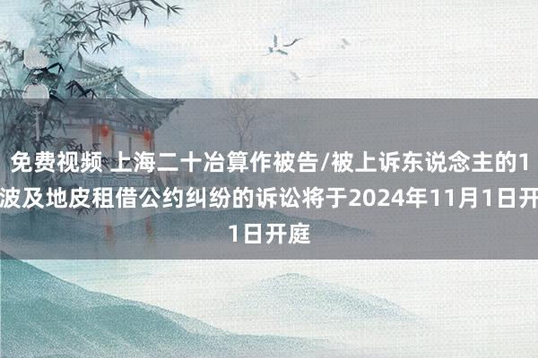 免费视频 上海二十冶算作被告/被上诉东说念主的1起波及地皮租借公约纠纷的诉讼将于2024年11月1日开庭