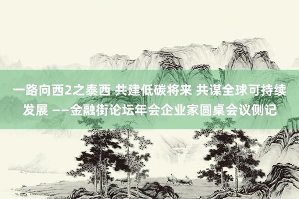 一路向西2之泰西 共建低碳将来 共谋全球可持续发展 ——金融街论坛年会企业家圆桌会议侧记