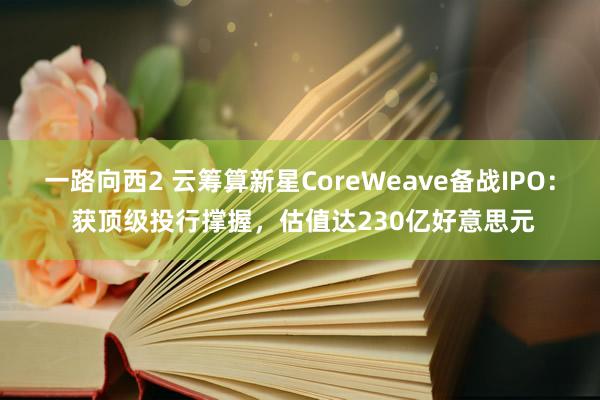 一路向西2 云筹算新星CoreWeave备战IPO： 获顶级投行撑握，估值达230亿好意思元