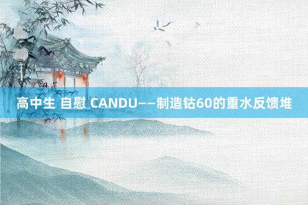 高中生 自慰 CANDU——制造钴60的重水反馈堆