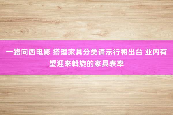 一路向西电影 搭理家具分类请示行将出台 业内有望迎来斡旋的家具表率