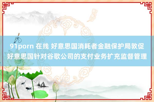 91porn 在线 好意思国消耗者金融保护局敦促好意思国针对谷歌公司的支付业务扩充监督管理