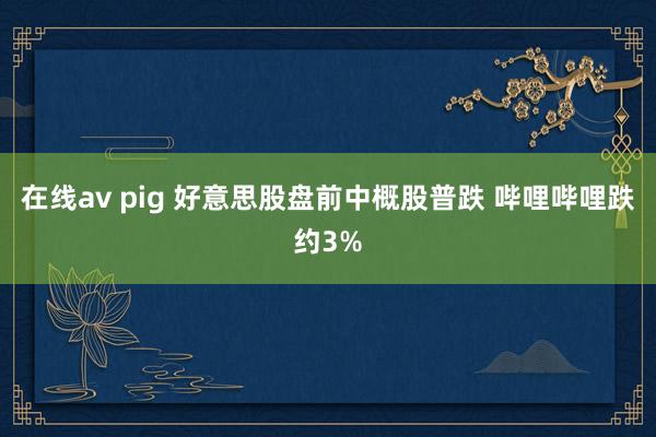 在线av pig 好意思股盘前中概股普跌 哔哩哔哩跌约3%