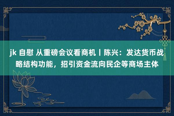 jk 自慰 从重磅会议看商机丨陈兴：发达货币战略结构功能，招引资金流向民企等商场主体