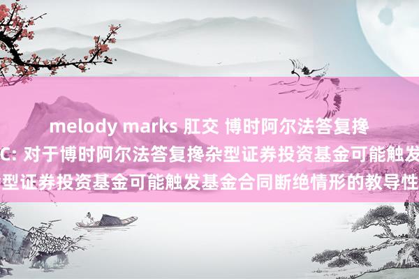 melody marks 肛交 博时阿尔法答复搀杂A，博时阿尔法答复搀杂C: 对于博时阿尔法答复搀杂型证券投资基金可能触发基金合同断绝情形的教导性公告