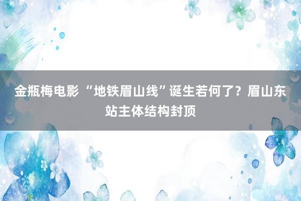 金瓶梅电影 “地铁眉山线”诞生若何了？眉山东站主体结构封顶