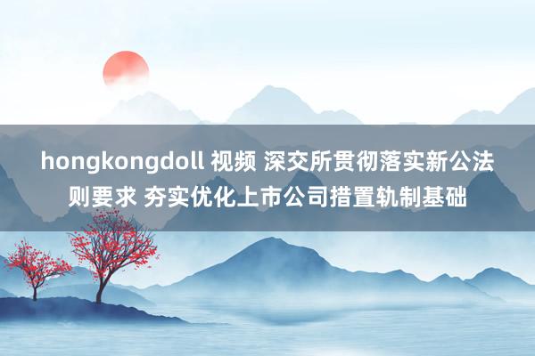 hongkongdoll 视频 深交所贯彻落实新公法则要求 夯实优化上市公司措置轨制基础