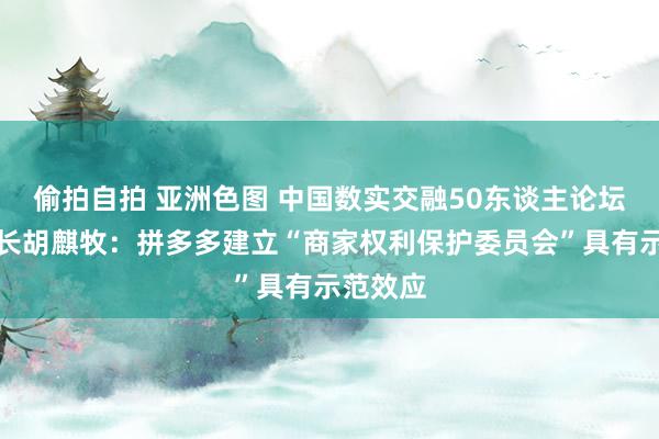 偷拍自拍 亚洲色图 中国数实交融50东谈主论坛副通告长胡麒牧：拼多多建立“商家权利保护委员会”具有示范效应