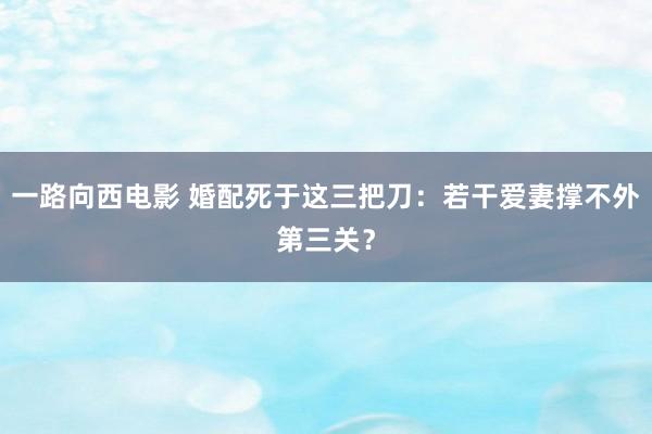 一路向西电影 婚配死于这三把刀：若干爱妻撑不外第三关？